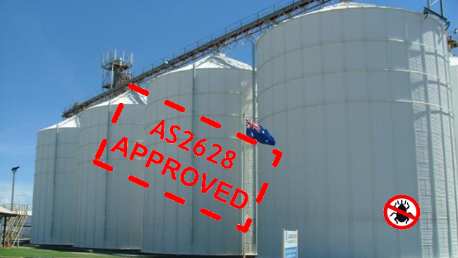 Step 10: Sealing project completed in 8 weeks. 8 x 2000 tonne silos ready for fumigation, whether full or emp
