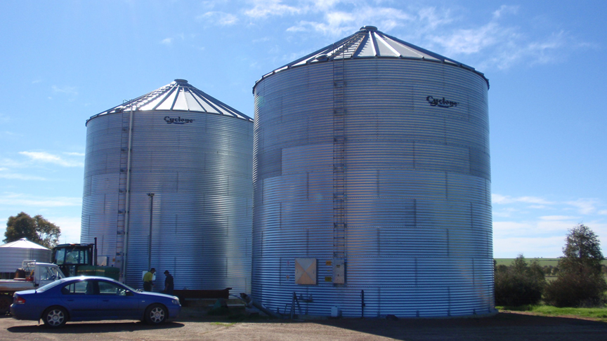 Step 1: We started the process with 2 unsealed, 1000 tonne silos. Ready to be sealed and treated to reach sa