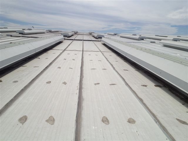 Step 1: Warehouse roof structure made out of refrigerated paneling.